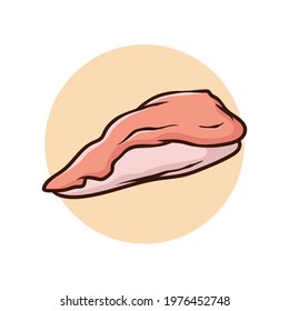 chicken, chicken breast cartoon with simple gradient. Chicken breast vector illustration