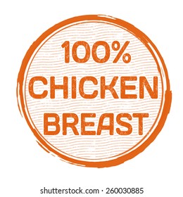 Chicken breast grunge rubber stamp on white background, vector illustration