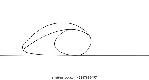 Chicken breast one line continuous drawing. Fresh chicken meat continuous one line illustration. Vector minimalist linear illustration.