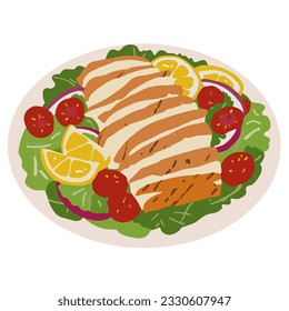 Chicken Breast Salad, Chicken,Breast, Salad, Healthy, Protein, Fresh, Vegetables, Grilled, Tomato