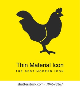 Chicken bright yellow material minimal icon or logo design