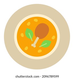 chicken broth flat clipart vector illustration