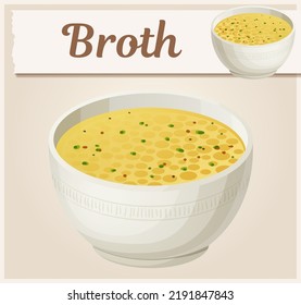 Chicken broth vector icon, bouillon soup cartoon food illustration, healthy dinner ingredient