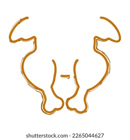 chicken brush on white background, vector illustration.
