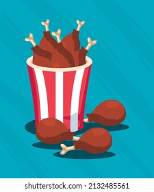 chicken bucket card with chicken legs