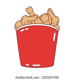 Chicken bucket  cartoon vector. Chicken bucket  illustration isolated.