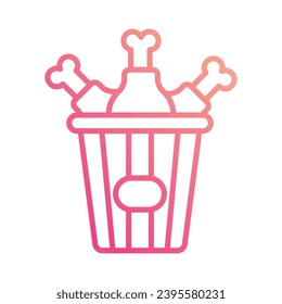 Chicken bucket icon isolate white background vector stock illustration.