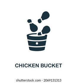 Chicken Bucket icon. Monochrome sign from take away collection. Creative Chicken Bucket icon illustration for web design, infographics and more