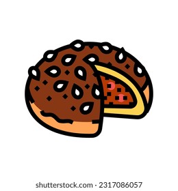 chicken bun food meal color icon vector. chicken bun food meal sign. isolated symbol illustration