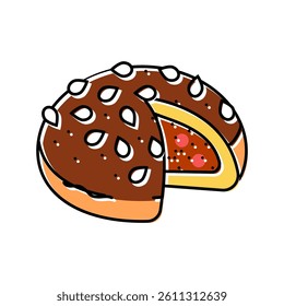 chicken bun food meal color icon vector. chicken bun food meal sign. isolated symbol illustration