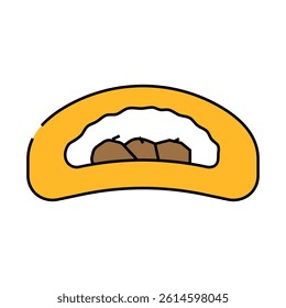 chicken bun food meal line icon vector. chicken bun food meal sign. isolated symbol illustration
