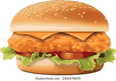 The chicken burger icon is a simplified, stylized representation of a classic chicken burger. Typically, it features two round, bunned shapes to represent the top and bottom of the bun.