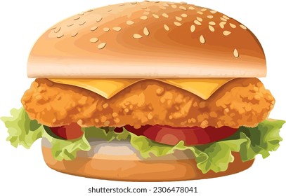 The chicken burger icon is a simplified, stylized representation of a classic chicken burger. Typically, it features two round, bunned shapes to represent the top and bottom of the bun.