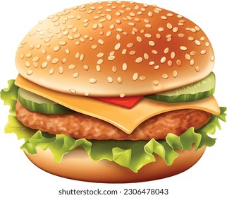 The chicken burger icon is a simplified, stylized representation of a classic chicken burger. Typically, it features two round, bunned shapes to represent the top and bottom of the bun.