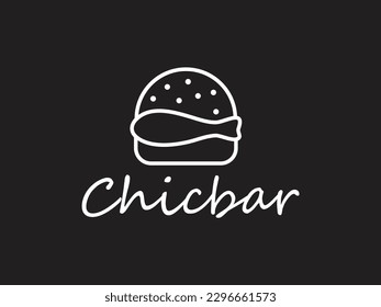 Chicken burger logo for foods brand restaurant logo 