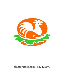 chicken burger and seafood logo