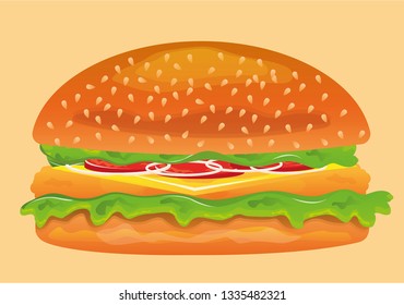 Chicken burger with vegetables