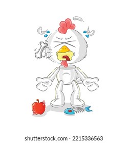 la mascota del caldo de pollo. vector de dibujos animados