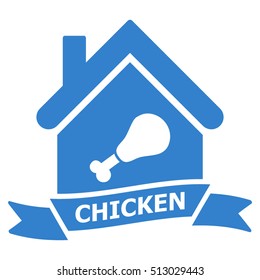 Chicken Cafe vector icon. Flat cobalt symbol. Pictogram is isolated on a white background. Designed for web and software interfaces.