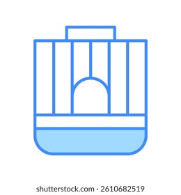 chicken cage flat icon illustration