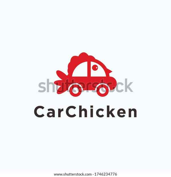 chicken car logo. car
icon