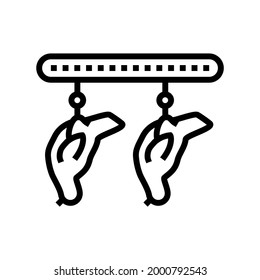chicken carcass factory conveyor line icon vector. isolated contour symbol black illustration