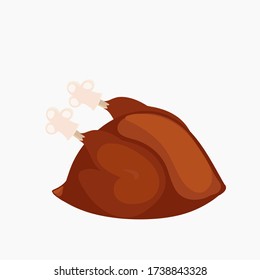 Chicken carcass. Graphic drawing. Cartoon style, fried chicken concept. Can be used for collages, magazines, stickers, fridge magnets, recipes, web design.