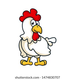 Chicken cartoom mascot for chicken restaurant logo
