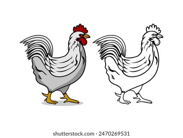 Chicken Cartoon Character Design Illustration vector eps format , suitable for your design needs, logo, illustration, animation, etc.