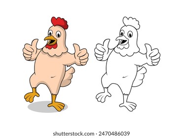 Chicken Cartoon Character Design Illustration vector eps format , suitable for your design needs, logo, illustration, animation, etc.