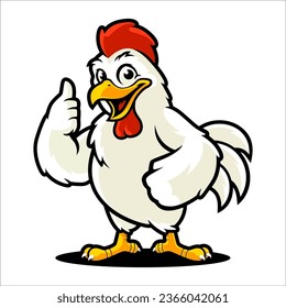 CHICKEN CARTOON CHARACTER MASCOT DESIGN