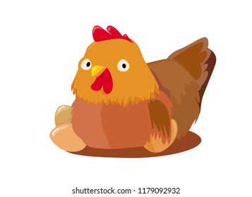 Сute chicken cartoon character vector illustration