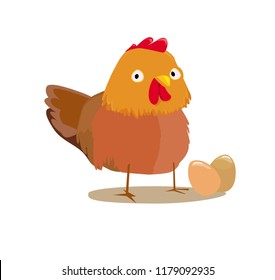 Сute chicken cartoon character vector illustration