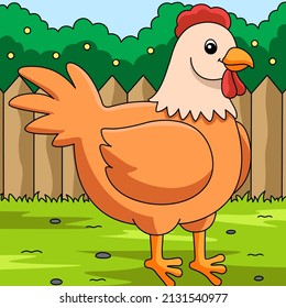 Chicken Cartoon Colored Animal Illustration