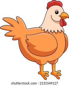Chicken Cartoon Colored Clipart Illustration