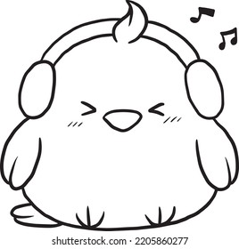 chicken cartoon cute doodle coloring page kawaii anime illustration clipart character chibi drawing manga