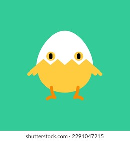 Chicken cartoon cute isolated. Little chicken Vector illustration