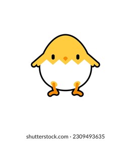 Chicken cartoon cute isolated. Little chicken Vector illustration