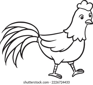 chicken cartoon doodle kawaii anime coloring page cute illustration drawing clipart character chibi manga comics