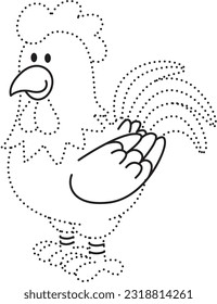 chicken cartoon doodle kawaii anime coloring page cute illustration drawing character chibi manga comic