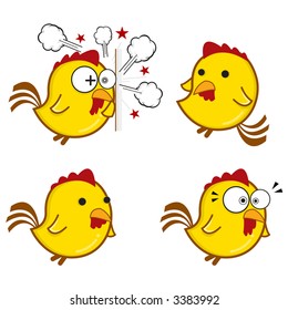 Chicken Cartoon Emoticon Series - Fly