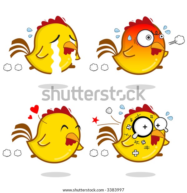 Chicken Cartoon Emoticon Series Run Stock Vector (Royalty Free) 3383997 ...