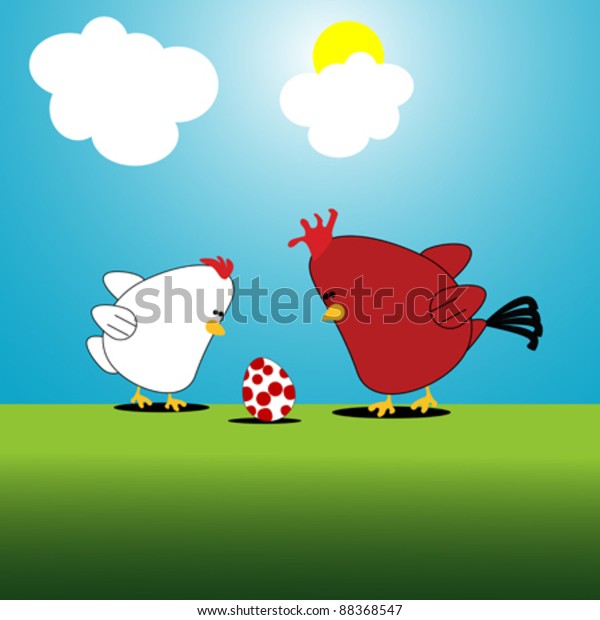 Chicken Cartoon Funny Illustration Chicken Rooster Stock Vector ...