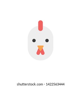 chicken cartoon icon vector on a white background