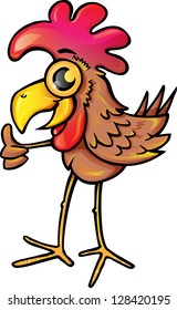  Chicken cartoon with ok sign/Chicken cartoon