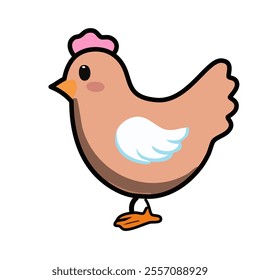 chicken cartoon on white background. vector illustration