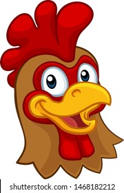 A chicken cartoon rooster cockerel character mascot