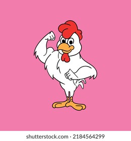 Chicken cartoon rooster rooster mascot. vector
