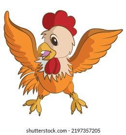 Chicken cartoon vector design on white background