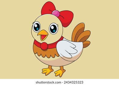 Una ilustración vectorial de dibujos animados de pollo